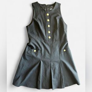 NTW J. Crew Black Tollegno 1900 Sleeveless Pleated Wool Dress